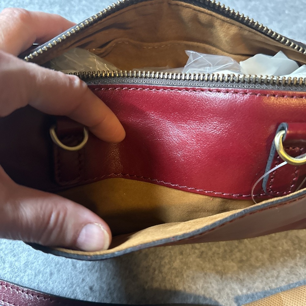 Patricia Nash Leather Joliet Pouch Crossbody Oxblood Red NWT - Picture 5 of 5